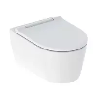 Geberit ONE - Pakabinamas unitazas su SoftClose dangčiu, TurboFlush, matinės baltos spalvos / blizgaus chromo spalvos 500.202.JT.1