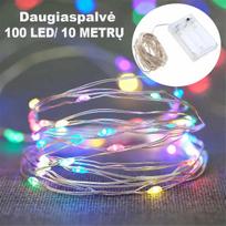 Spalvota LED girlianda, 100 LED, 10 m AA