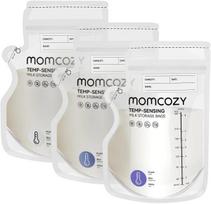Maišeliai motinos pienui laikyti Momcozy Temp Sensing, 250 ml, 0 mėn., plastikas, skaidri sp.