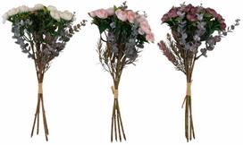 Dirbtinių gėlių puokštė, rožė Home4you Flowerly, (spalva/dizainas parenkami atsitiktine tvarka), 26 cm