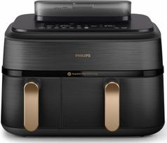 Prekė su pažeista pakuote. Karšto oro gruzdintuvė Philips 5000 serija NA552/00, juoda sp., 2750 W, 9 l
