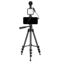 Prekė su pažeista pakuote. Elight M5 Vlog Telefono Fiksuotas Video & Foto komplektas su LED šviesa / Mikrofonu / Stovu 1.3m / nuotolinio valdymo pultu
