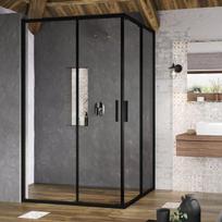 Prekė su pažeista pakuote. Dušo kabina Ravak Blix Slim BLSRV2K-100 X1XMA0300Z1, kvadratinė, be padėklo, 100 cm, skaidri sp./juoda sp./grūdintas