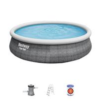 Prekė su pažeista pakuote. Baseinas, pripučiamas Bestway 57372 Fast Set, pilka sp., 457 x 84 cm