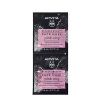 APIVITA EXPRESS BEAUTY veido kaukė su rausvuoju moliu, 2x8ml