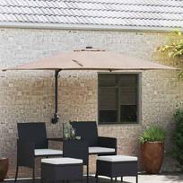 Sodo skėtis Taupe 248,5 x 247,5 x 160 cm Poliesteris ir plienas