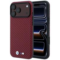 BMW M Carbon Metal Logo MagSafe Case for iPhone 18 Pro Max / 17 Pro Max Burgundy