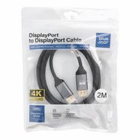 Blue Star DisplayPort 1.4 laidas, 4K/120 Hz, HDR, Ethernet, G-SYNC / FreeSync, 32Gb/s, 2 m – juodas