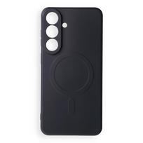 Dėklas, skirtas Samsung S26 FE: Silicone Mag Cover, suderinamas su MagSafe, su kameros apsauga, spalva – juoda