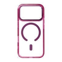 Dėklas, skirtas iPhone 18 Pro Max / 17 Pro Max: Frame Clear Hybrid Mag Cover, suderinamas su MagSafe, spalva – tamsiai vyšninė