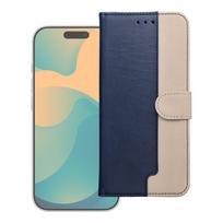 Tamsiai mėlynas ir kreminis atverčiamas dėklas „Split Book“, skirtas „Motorola Moto G17 Power“