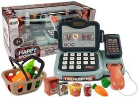 Lean Toys Žaislinis kasos aparatas su mikrofonu ir skeneriu