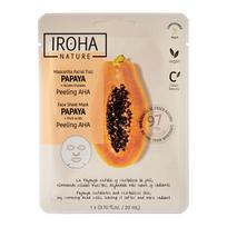 Iroha Papaya Peeling AHA Face Sheet Mask Drėkinamasis veido kremas