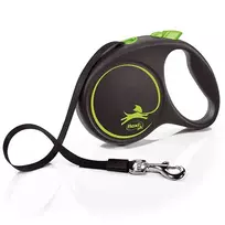 FLEXI pavadėlis šuniui Black Design L juostinis 5m, žalias