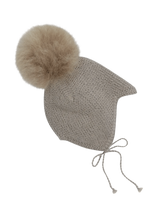 Huttelihut - Bonnet Wool Knit Alpaca Pompom - Žieminė kepurė - Smėlio