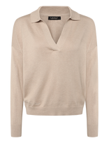 Lauren Ralph Lauren - Cotton-Modal Polo Sweater - Megztinis - Smėlio