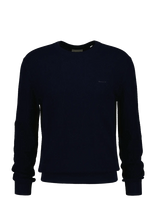Gant - Herringbone Textured C-Neck - Apvalios apykaklės megztinis - Tamsiai mėlyna