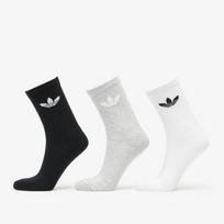 adidas Originals Trefoil Cushion Crew Sock 3-Pack White/ Medium Grey Heather/ Black - Dydis S (IJ5614 Kojinės)