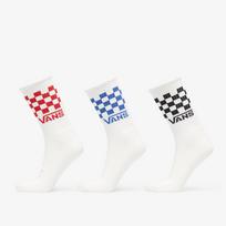 Vans Classic Check Crew 3-Pack White - Dydis M (VN000QBUWHT1 Kojinės)