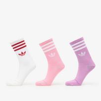 adidas 3-Stripes Crew Socks 3 Pairs Preloved Purple/ Bliss Pink/ White - Dydis S (KT1691 Kojinės)