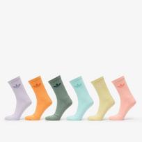 adidas Trefoil Crew Cushion Socks 6-Pack Silver Green/ Glow Pink/ Powder Yellow - Dydis XL (JI9505 Kojinės)