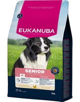 EUKANUBA Senior Medium Breeds Chicken 3 kg sausa maistas vyresniems vidutinio dydžio šunims, turintis šviežio vištienos