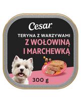 CESAR Teryna su Daržovėmis 300 g drėgnas maistas šunims su veršiena ir morkomis