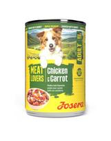 JOSERA Meat Lovers Menu Chicken with Carrot 400 g vištiena su morkomis, drėgnas maistas šunims