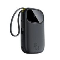 Baseus EnerFill FC31 Powerbank su skaitmeniniu ekranu ir 2 įmontuotais USB-C kabeliais 20000 mAh 45 W Juodas