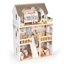 Lėlių namas, su priedais EcoToys Laura EF8208, įvairių spalvų