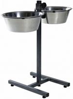 Prekė su pažeista pakuote. Stovas su dubenėliais šuniui Trixie Dog Bar, 9 l, sidabro sp.