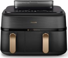 Prekė su pažeista pakuote. Karšto oro gruzdintuvė Philips 5000 serija NA552/00, juoda sp., 2750 W, 9 l