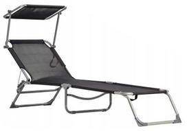 Prekė su pažeista pakuote. Lauko gultas ModernHome, juoda sp., 178 cm x 57 cm x 58 cm