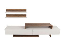 Prekė su pažeista pakuote. Svetainės baldų komplektas Kalune Design Nirvana 756FRN3041, vidaus, balta sp./medžio sp.