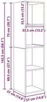 TV staliukas TV spintelių komplektas 37 x 37 x 142,5 cm Senovinis medis