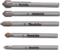 Grąžtas Makita Grąžtų rinkinys stiklui ir plytelėms: 4x51mm, 5x51mm, 6x58mm (2x), 8x58mm E-25410