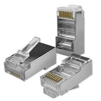 „Qoltec“ modulinis RJ45 jungties kištukas | CAT6 | FTP | Paauksuoti kontaktai | 10 vnt.