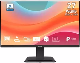 Monitorius MSI PRO MP273Q E7 / 68,6 cm (27″) / 2560 x 1440 (WQHD) / IPS / 75Hz / 4 ms (GTG) / 250 nits / 1000:1