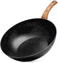 Wok keptuvė su granitine danga, juoda, Ø 32 cm
