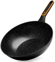 Wok keptuvė su granitine danga, juoda, Ø 32 cm