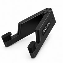 Telefono laikiklis Nešiojamas sulankstomas V formos metalinis telefono ir planšetinio kompiuterio stovas, reguliuojamas, juodas, Nordhelios