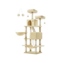 Kačių draskyklė 99,5x54,5x168cm., batlos/smėlio spalvos