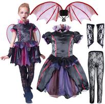 Helovino vampyrės šikšnosparnio kostiumas mergaitei Ikali 4-6 m., 116 cm