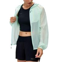HOKA ONE ONE Solid Color Semi-Transparent Hooded Long Sleeve Zip Jacket Women jackets Blue 1141671-SOCN XS white