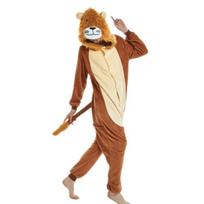 Animal Onesie pižama suaugusiems vaikams Unisex flaneliniai vientisi miegui skirti Helovino kostiumai, skirti namų aprangai 120 cm Lion beige