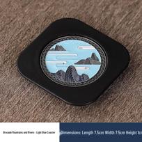 Emalinis puodelio padėkliukas - Karščio izoliacija ir apsauga nuo nudegimo lėkštelė Kung Fu arbatos rinkiniui Colorful Cup Mat blue