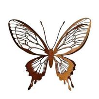 Rusty Butterfly Garden Decor, Hollow Out Butterfly Silhouette Lawn Decoration, Double Layer Butterfly Yard Statues Pathway Signs for Outside Patio 1pc