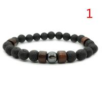 Trendy 8mm Natural Stone Lava Bracelets for Women Men Black Volcanic Rock Stone Braided Bangles 1 black