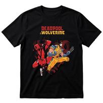 Deadpool Wolverine Action TShirt Superhero Comic Graphic Tee Unisex Fan Gift S brown