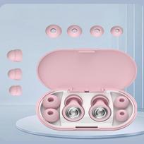 Noise Blocking Sleep Earplugs 35dB Sound Cancelling Adjustable Air Pressure 1 Set for Light Sleepers Daily Rest rožinė